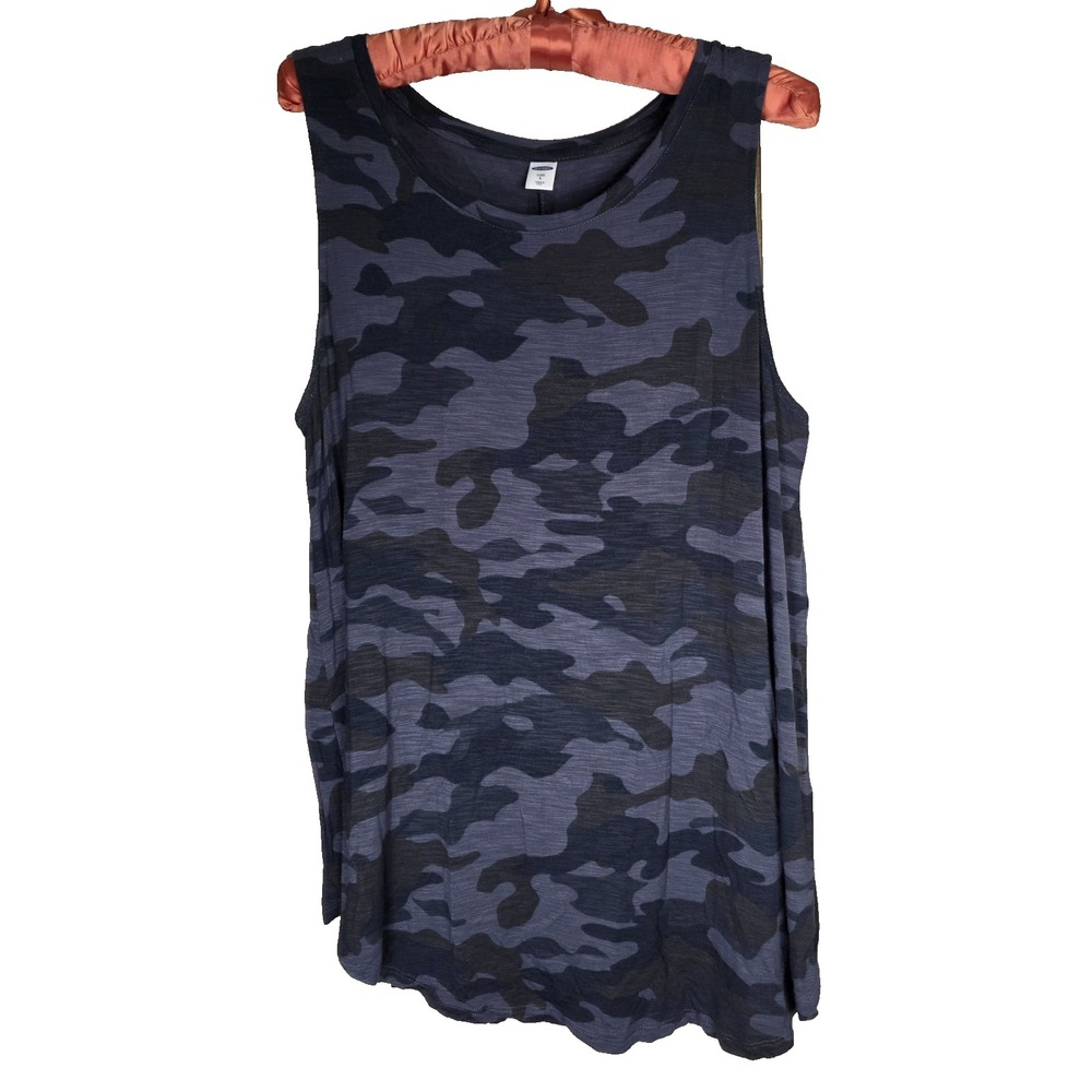 Old Navy Size L Luxe High Neck Black Camo Tank Top Activewear/Athleisure/Yoga